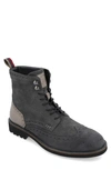Thomas & Vine Welch Wingtip Leather Boot In Charcoal