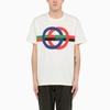 GUCCI WHITE T-SHIRT WITH ROUND GG PRINT