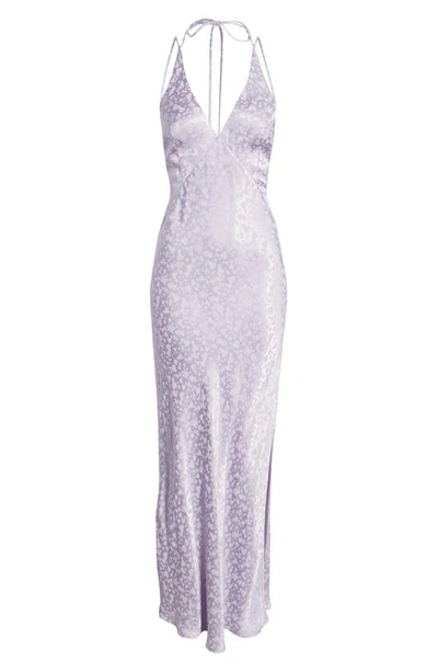 Topshop Heart Jacquard Maxi Slip Dress In Lilac-purple