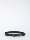 Dolce & Gabbana Smooth Leather Belt In Black In Black