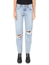 The Mannei Sara Jeans Belt Loops Distressed Detailing In Blue