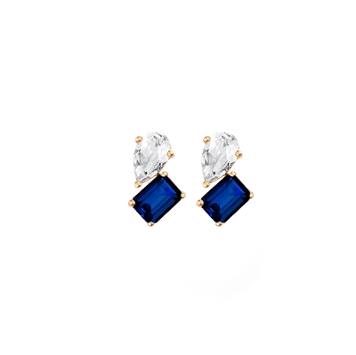 Aurate New York Toi Et Moi Gemstone Vintage Earring In White