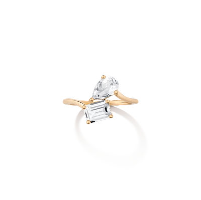 Aurate New York Toi Et Moi Diamond Vintage Ring In White