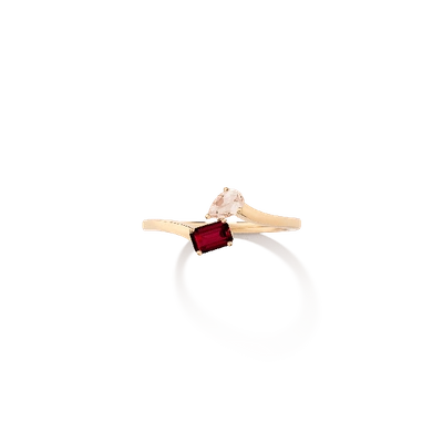 Aurate New York Toi Et Moi Gemstone Mini Vintage Ring In White