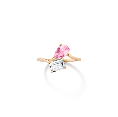 Aurate New York Toi Et Moi Gemstone Vintage Ring In White