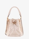 Tory Burch Decorated Leather Bucket Bag In Beige