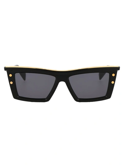 Balmain Sunglasses In Black Gold