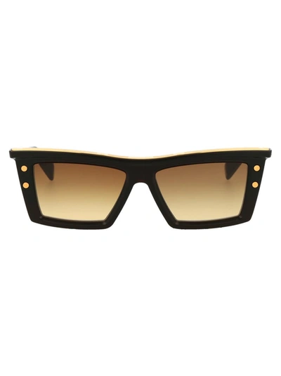 Balmain Sunglasses In Shiny Chocolate Brown Gold