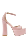 STUART WEITZMAN 'SKYHIGH' PINK SANDALS WITH BLOCK HEEL AND PLATFORM IN PATENT LEATHER WOMAN