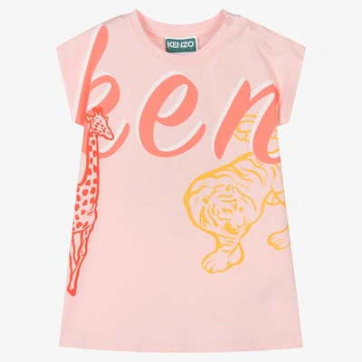 Kenzo Babies' Girls Pink Cotton Jersey Dress