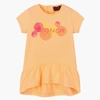 AIGNER AIGNER GIRLS ORANGE COTTON LOGO DRESS