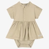 DONSJE BABY GIRLS GREEN ORGANIC COTTON DRESS