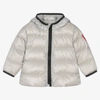 CANADA GOOSE SILVER DOWN PADDED BABY JACKET
