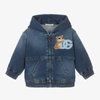 Dolce & Gabbana Logo-embroidered Denim Jacket In Blue