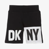 DKNY DKNY BOYS BLACK COTTON LOGO SHORTS