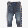 DOLCE & GABBANA BABY BOYS BLUE LOGO TAPE JEANS