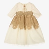 GRACI GIRLS IVORY & GOLD LACE DRESS