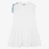 EMILIO PUCCI PUCCI GIRLS WHITE ORGANIC COTTON T-SHIRT DRESS