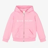 GIVENCHY GIRLS PINK & WHITE LOGO HOODIE