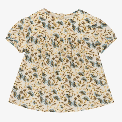 Bonpoint Kids' Floral Cotton Top In Ivory