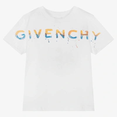Givenchy Babies' Boys White Cotton Logo T-shirt