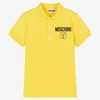 MOSCHINO KID-TEEN BOYS YELLOW DOUBLE SMILEY POLO SHIRT