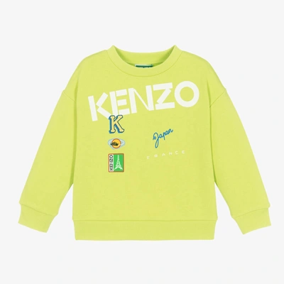 Kenzo Babies' Boys Green Cotton Logo Sweatshirt