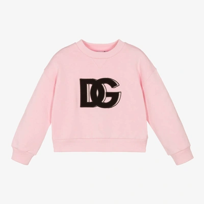 Dolce & Gabbana Babies' Girls Pink Cotton Sweatshirt
