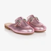 IRPA GIRLS PINK LEATHER BUCKLE LOAFERS