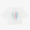 ZADIG & VOLTAIRE GIRLS WHITE COTTON LOGO T-SHIRT