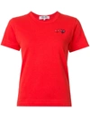 Comme Des Garçons Play Comme Des Garcons Play Red Double Heart Patch T-shirt In Red