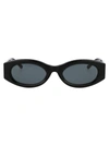 Attico Berta Rectangle-frame Sunglasses In Black/silver/grey