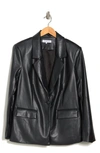 WEWOREWHAT FAUX LEATHER BLAZER