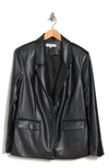 Weworewhat Vegan Leather Blazer In Black