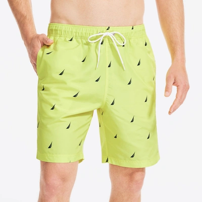 Nautica Mens 8" Logo Print Quick-dry Swim In Yellow