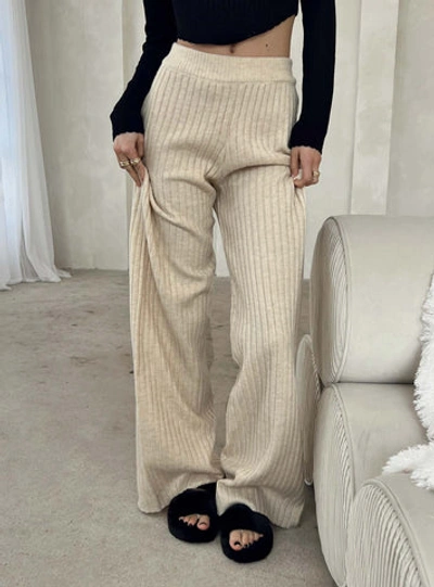 Princess Polly Montana Knit Pants In Cream
