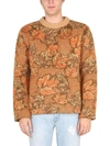 Erl Floral Jacquard Knit Sweater In Gold