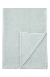 Melange Cotton Herringbone Blanket In Light Grey