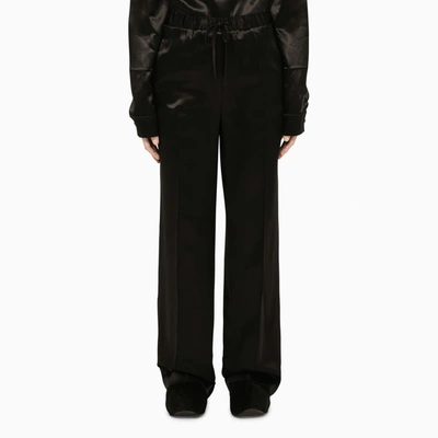 Jil Sander Satin-finish Trousers In Black