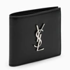 Saint Laurent Black Leather Bi-fold Wallet In Black