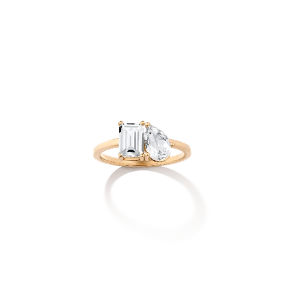 Aurate New York Toi Et Moi Diamond Classic Ring In White
