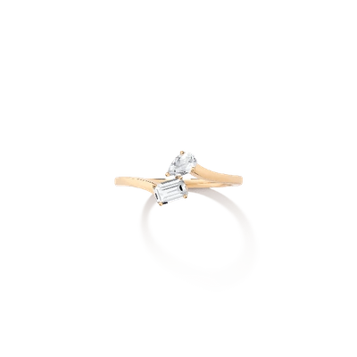Aurate New York Toi Et Moi Gemstone Mini Vintage Ring In White
