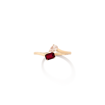 Aurate New York Toi Et Moi Gemstone Mini Vintage Ring In Rose