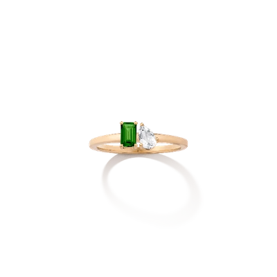 Aurate New York Toi Et Moi Gemstone Mini Classic Ring In White