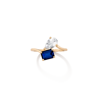 Aurate New York Toi Et Moi Gemstone Vintage Ring In Rose