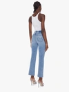 Mother The Tripper Flood Frayed High Waist Ankle Flare Jeans In Blue