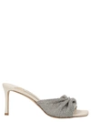 Jimmy Choo Naria Crystal Mesh Slide Sandal In White