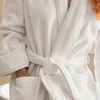 Boll & Branch Women's Plush Robe In White/pewter Plush