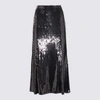 Khaite Aya Sequin-embellished Silk Godet Midi Skirt In Black