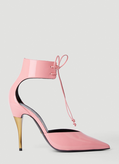 Gucci Ankle-cuff Leather Pumps In Pink